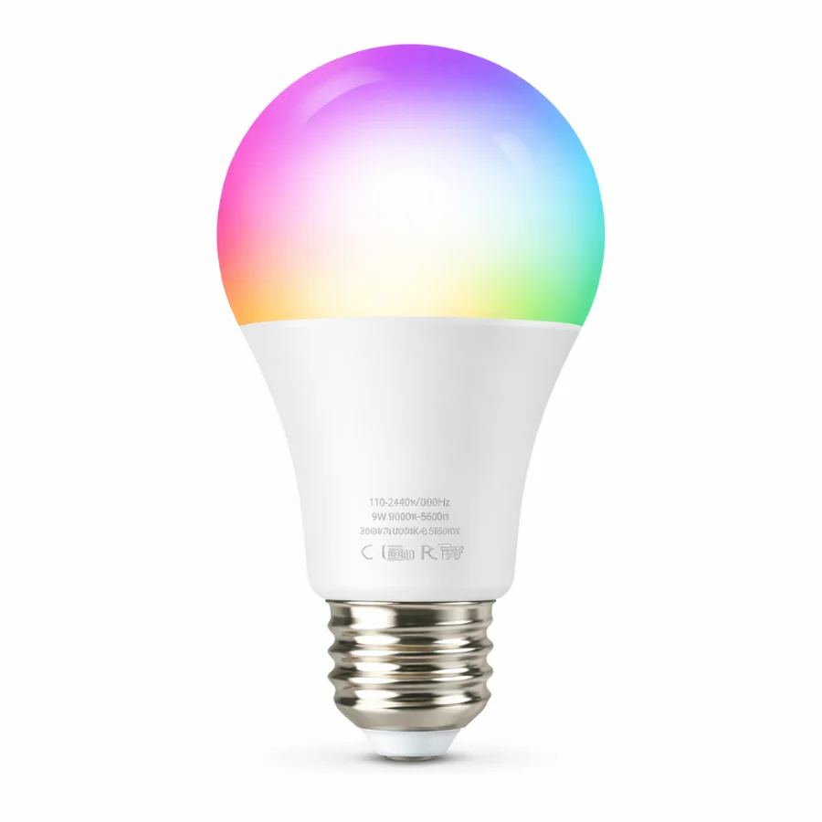 9W Smart RGB Color-Changing LED Light Bulb, 60W Equivalent, 800 Lumens, 2700K–6500K Tunable White, 16 Million Colors, WiFi App & Voice Control, Works with Alexa & Google Home, Timer & Group Control