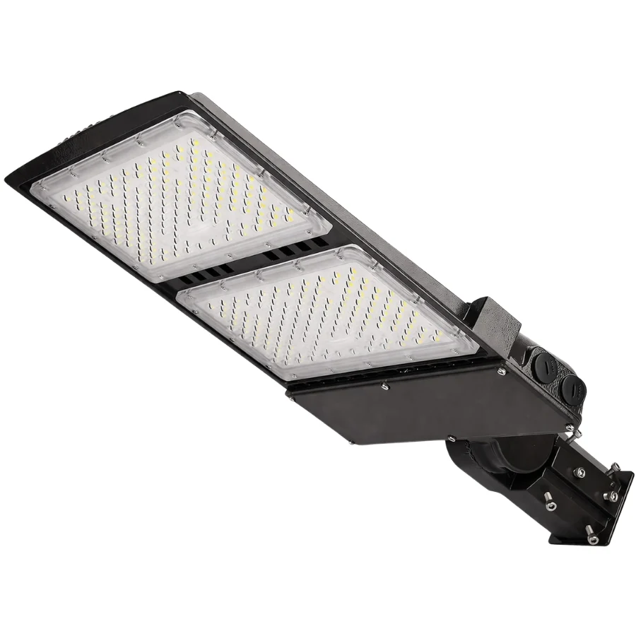 300W/240W/200W Selectable LED Parking Lot Light, 1000W MH Equivalent, 45,000LM, 5700K Daylight, Type III Distribution, Slip Fitter Mount,IP65 Waterproof, Built-In Photocell