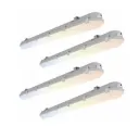 4FT LED Vapor Tight Light Fixtures 60W/50W/40W/30W Adjustable, 3K/3.5K/4K/5K/6.5K 5CCT Selectable, Dimmable IP65 Vapor Proof Lighting for Shop Light for Parking Carport Car Wash