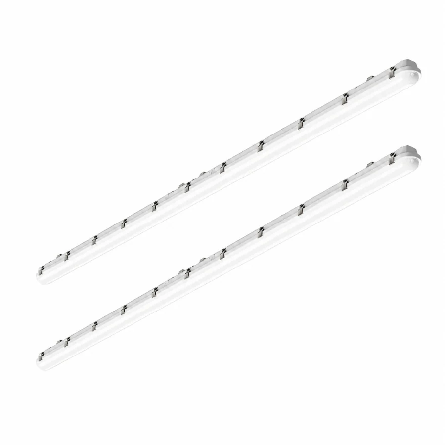 8FT LED Vapor Tight Light Fixture – 120W/110W/100W/90W Adjustable, 5CCT Selectable 3000K-6500K, IP65 Waterproof Dimmable Commercial Shop Light for Parking Garage, Warehouse, Car Wash
