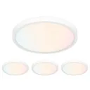 12" Ultra Thin LED Flush Mount Ceiling Light - 24W with 5 Color Temperatures 2700K/3000K/3500K/4000K/5000K – Slim 0.67in Round Surface Mount Fixture – Ideal for Laundry, Closets, Pantries, Hallways & Bathrooms – White Finish