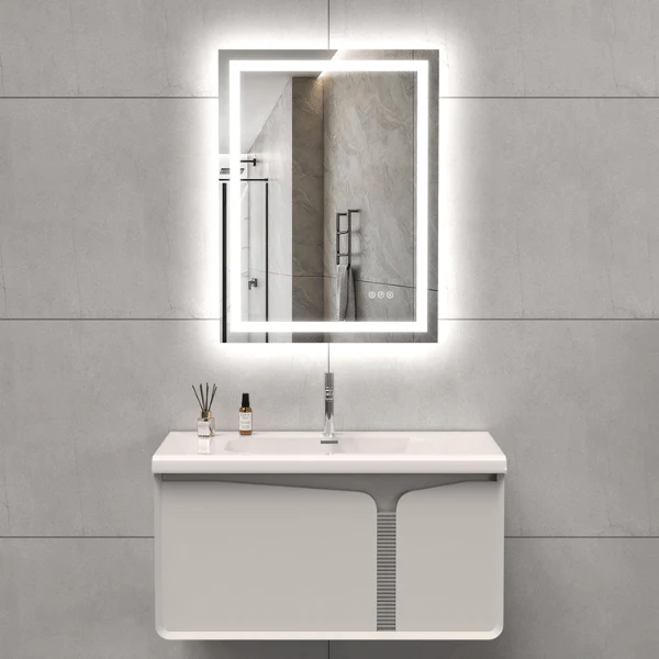 LED Bathroom Mirror Lights 24x36 Inch Front Lighted Vanity Mirror, Wall Mounted Anti-Fog Dimmable LED Makeup Mirror, IP54 3K-6K Warm/Natural/Daylight, Tempered Glass (Horizontal/Vertical) UL Listed