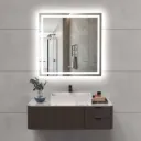 36x36 Inch LED Bathroom Mirror Anti-Fog Dimmable Vanity Mirror with Front & Backlit Lights, 3K-6K Color Temp, Wall Mount (Horizontal/Vertical), IP54, Tempered Glass