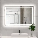 LED Bathroom Mirror Lights 36X48 Inch Front & Backlit Lights Vanity Mirror, Wall Mounted Anti-Fog Dimmable LED Makeup Mirror, IP54 3K-6K Warm/Natural/Daylight, Tempered Glass (Horizontal/Vertical) UL