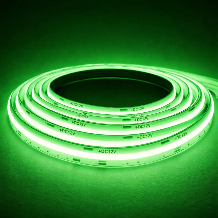 12V COB LED Strip Light RGB 16ft/5m – 840 LEDs/m, 65,000 Hour Lifespan, Color Changing, Dot-Free Indoor Tape Light for Gaming Setup, Desk, Mirror, Bed Frame, Accent Walls – Flexible, Cuttable (LED Only, No Power Supply Included)