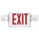 3.5W LED Exit Sign Emergency Light Combo, Battery Backup, 120-277V Hardwired, Dual Adjustable Heads, Fire-Resistant UL Listed Commercial Grade Exit Sign, Wall or Ceiling Mount